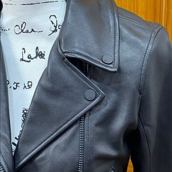 7 for all mankind leather moto jacket size XS - Picture 6 of 8